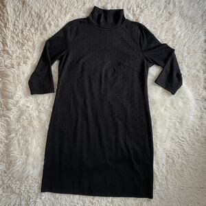 Liz Claiborne Black Dot Mock Neck Dress, size 14